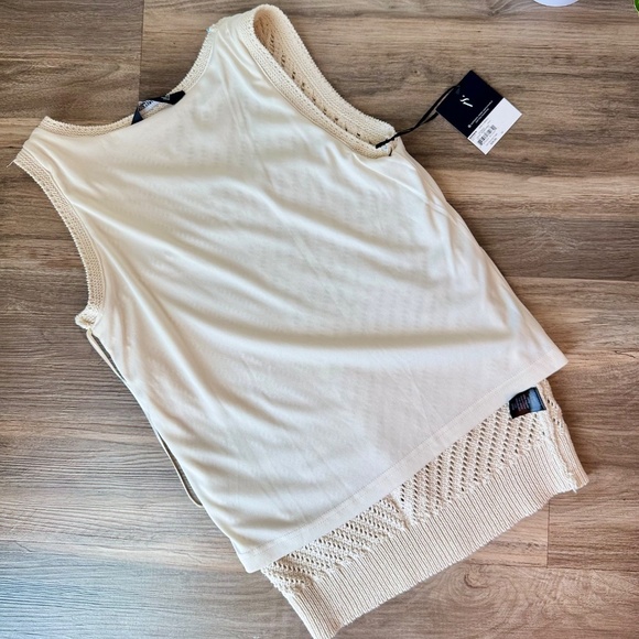NWT Simply Vera Chevron Crochet Knit Tank Top Cream Size XS - Picture 11 of 14